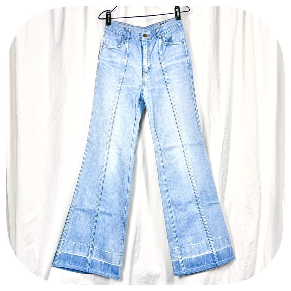VTG 70s 80s GAP Women's Light Blue Flare Blue Jeans Sz 29